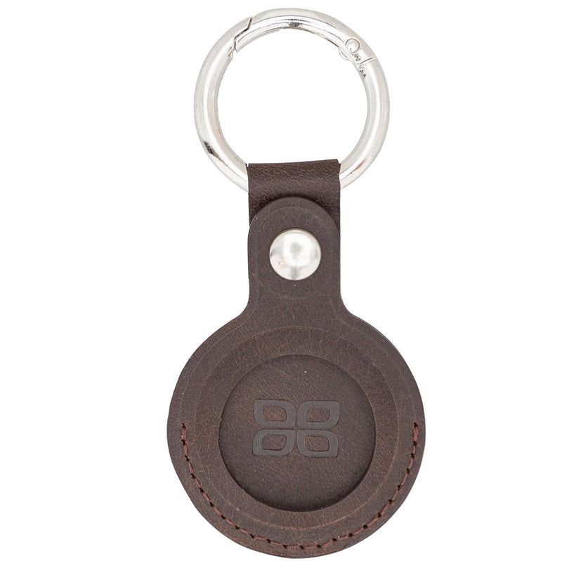 AirTag Schlüsselanhänger aus Leder – Karabiner, Used Look | Mocca