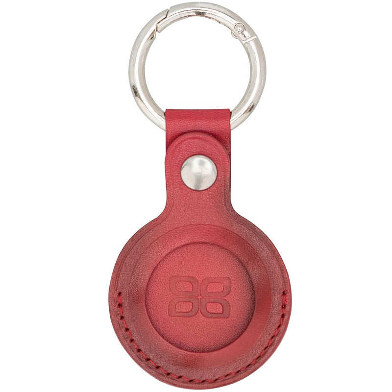 AirTag Schlüsselanhänger aus Leder – Karabiner, Used Look | Rot