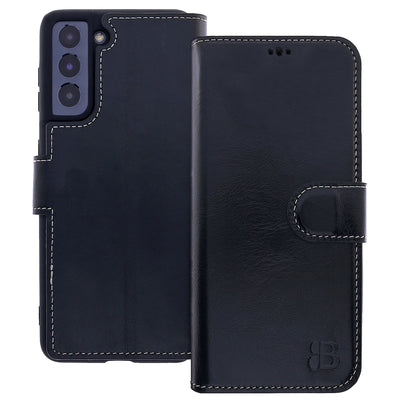 Samsung Galaxy S21 Plus Leder Book-Case – Wallet Hülle | Schwarz