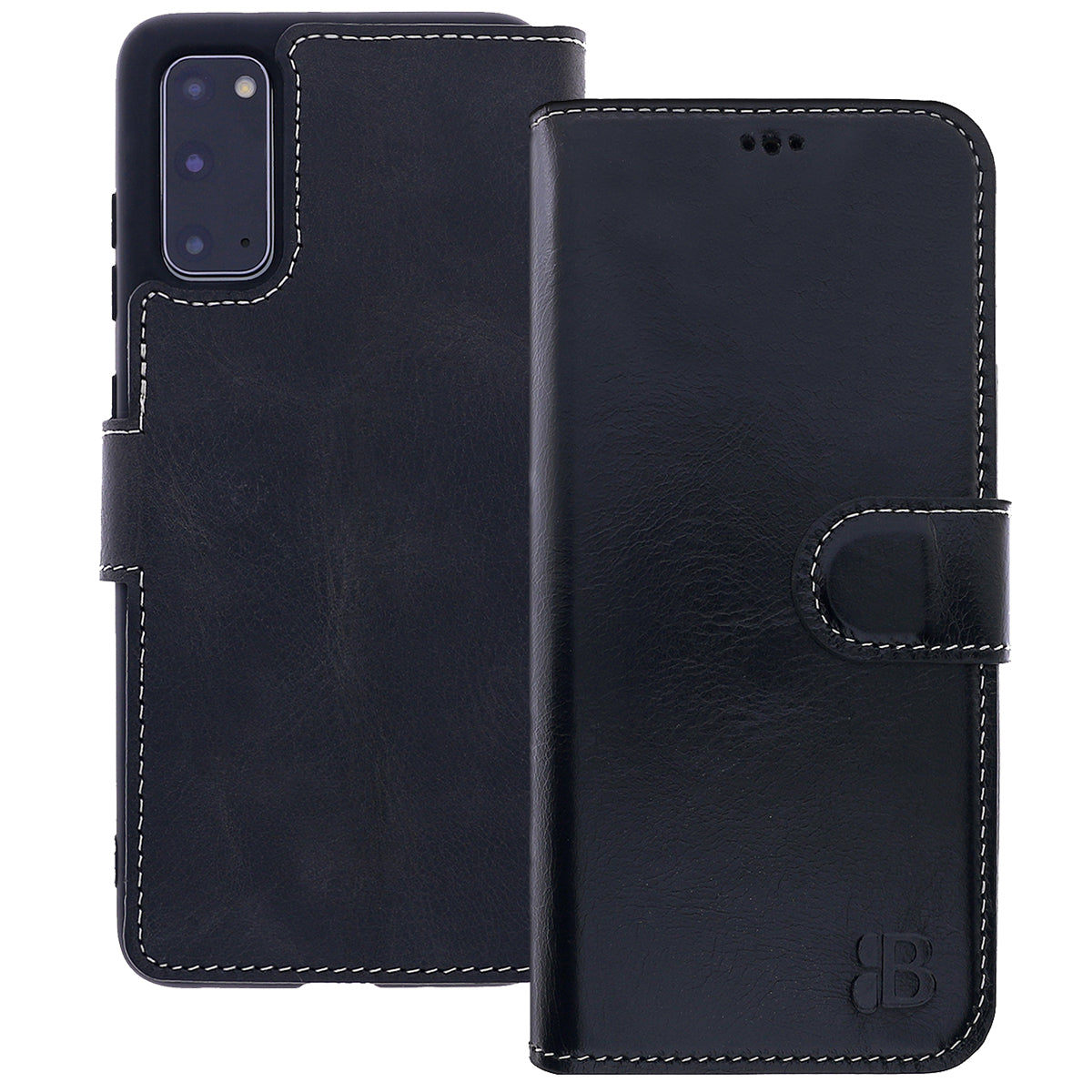 Samsung Galaxy S20 Leder Book-Case – Wallet Hülle | Schwarz