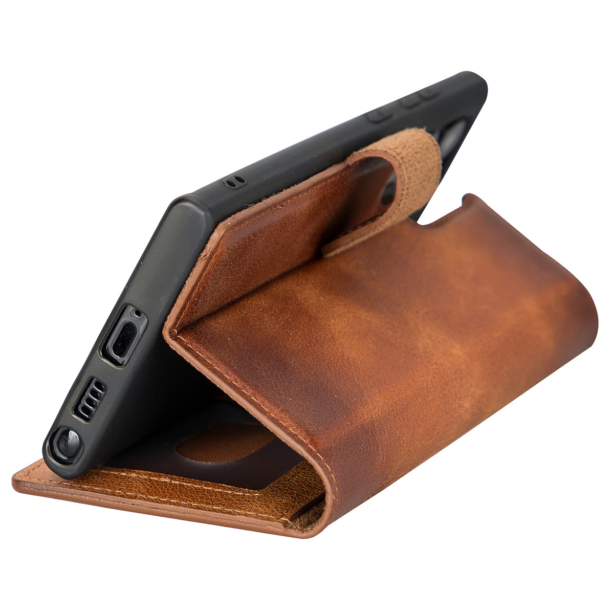 Samsung Galaxy S22 Ultra Leder Book-Case – Wallet Hülle | Braun