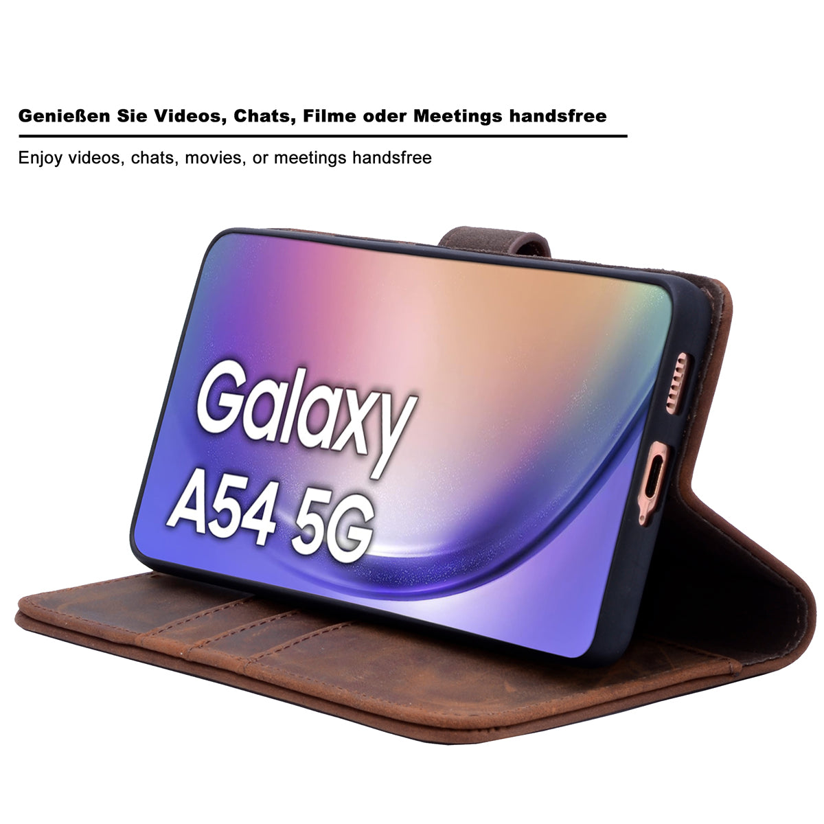 Samsung Galaxy A54 Leder Book-Case – Wallet Hülle | Braun
