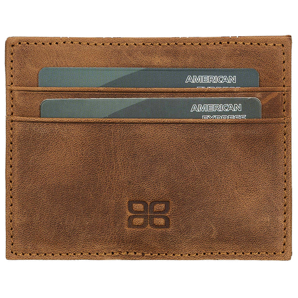Magic Wallet aus Leder – Kreditkartenetui mit Gummizug-Scheinhalter | Braun
