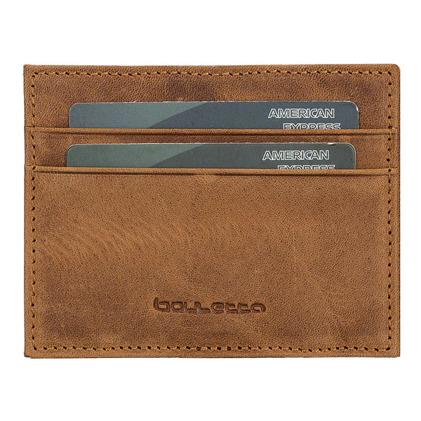 Magic Wallet aus Leder – Kreditkartenetui mit Gummizug-Scheinhalter | Braun