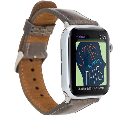 Lederarmband Grau-Braun Vintage – für Apple Watch 42/44/45 mm
