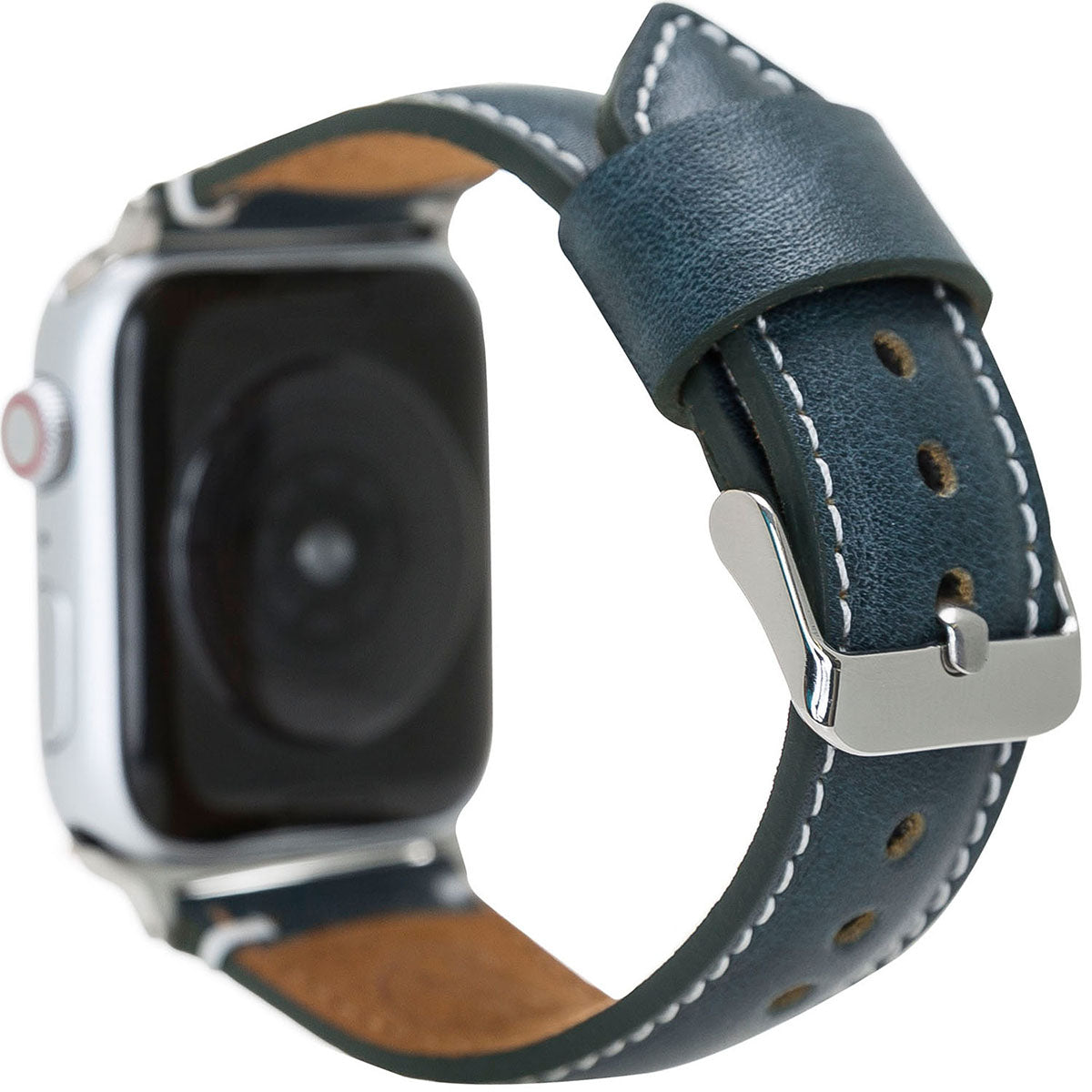 Lederarmband Dunkelgrün mit Kontrastnaht – für Apple Watch 42/44/45 mm