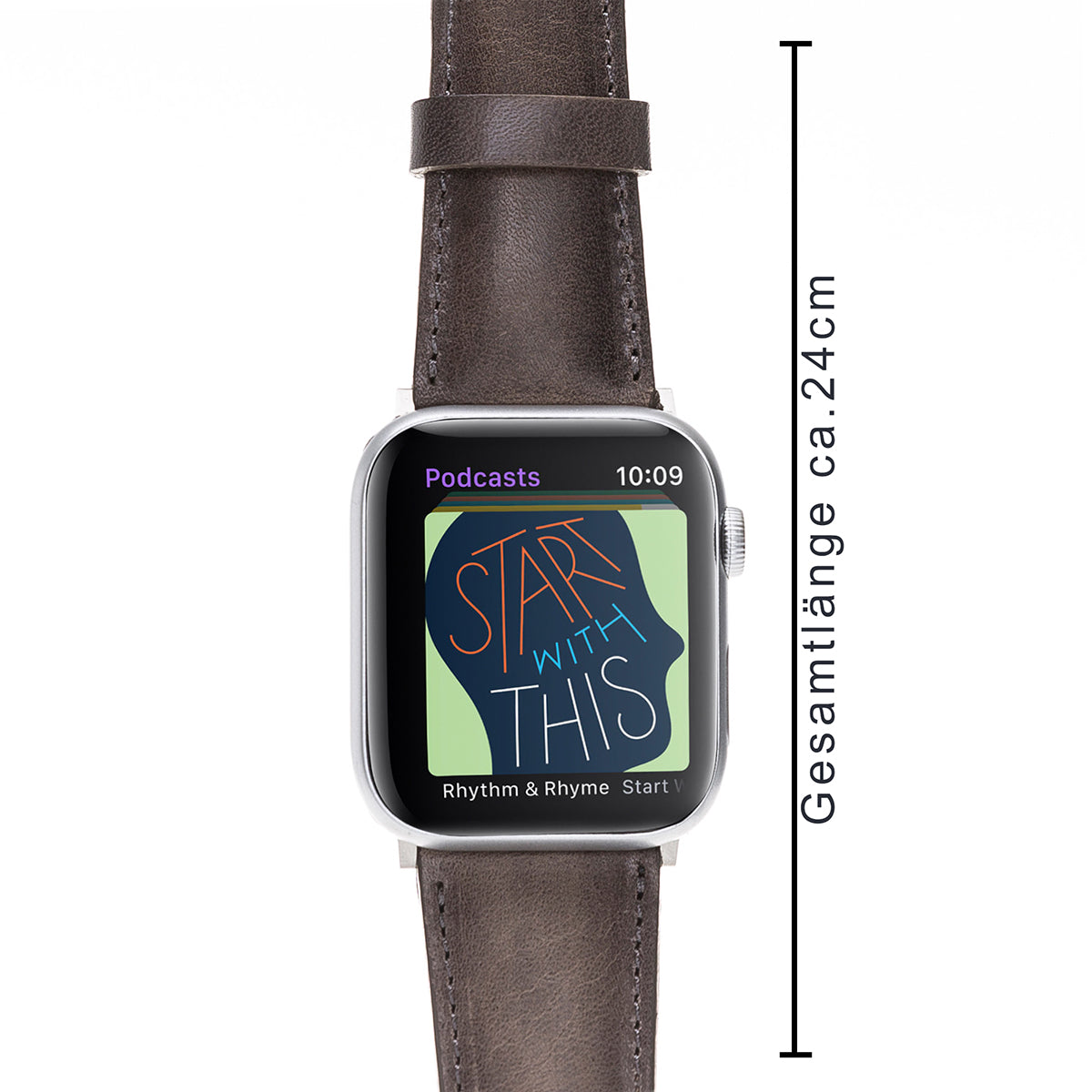 Lederarmband Grau-Braun Vintage – für Apple Watch 42/44/45 mm
