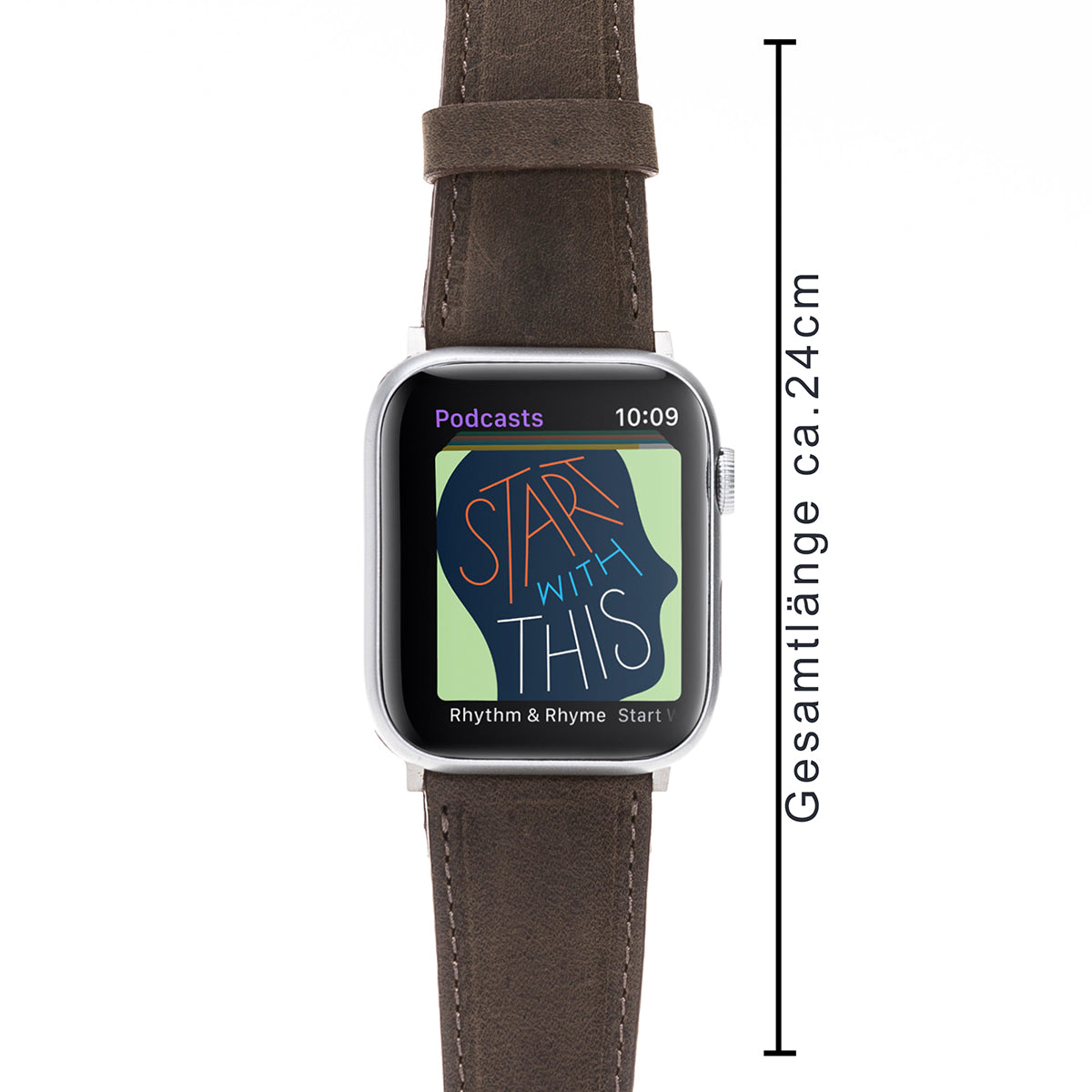 Lederarmband Dunkelbraun Vintage – für Apple Watch 42/44/45 mm