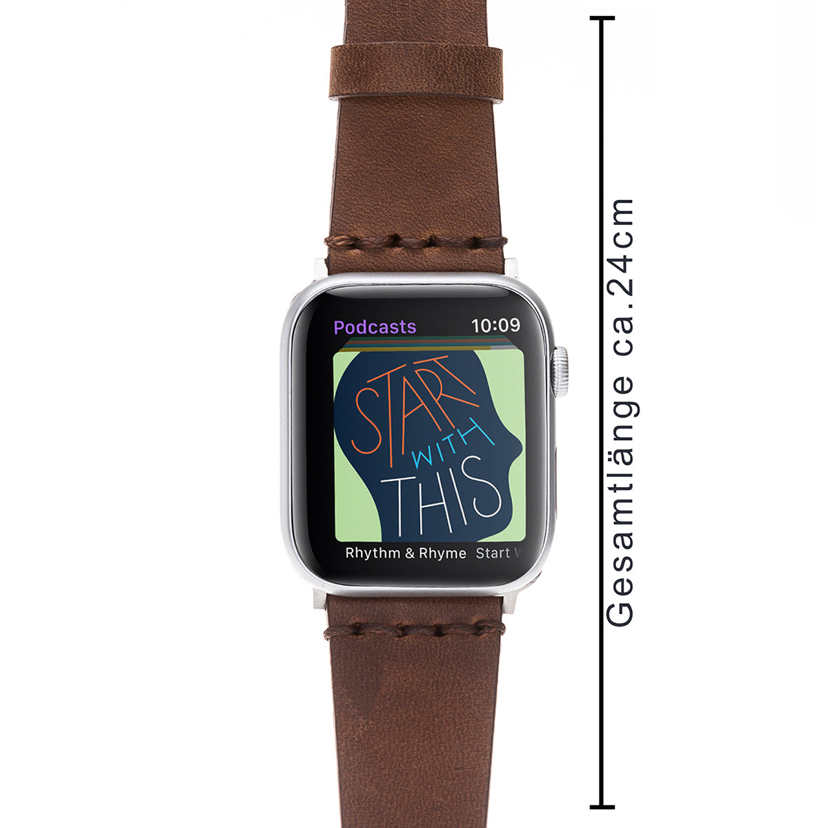 Klassisches Lederarmband Braun – für Apple Watch 42/44/45 mm