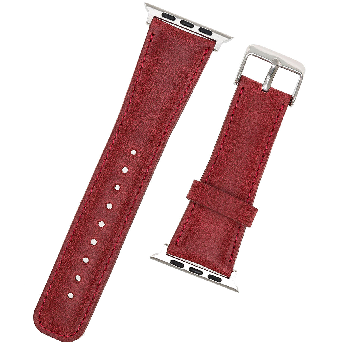 Elegantes Lederarmband Rot – für Apple Watch 42/44/45 mm