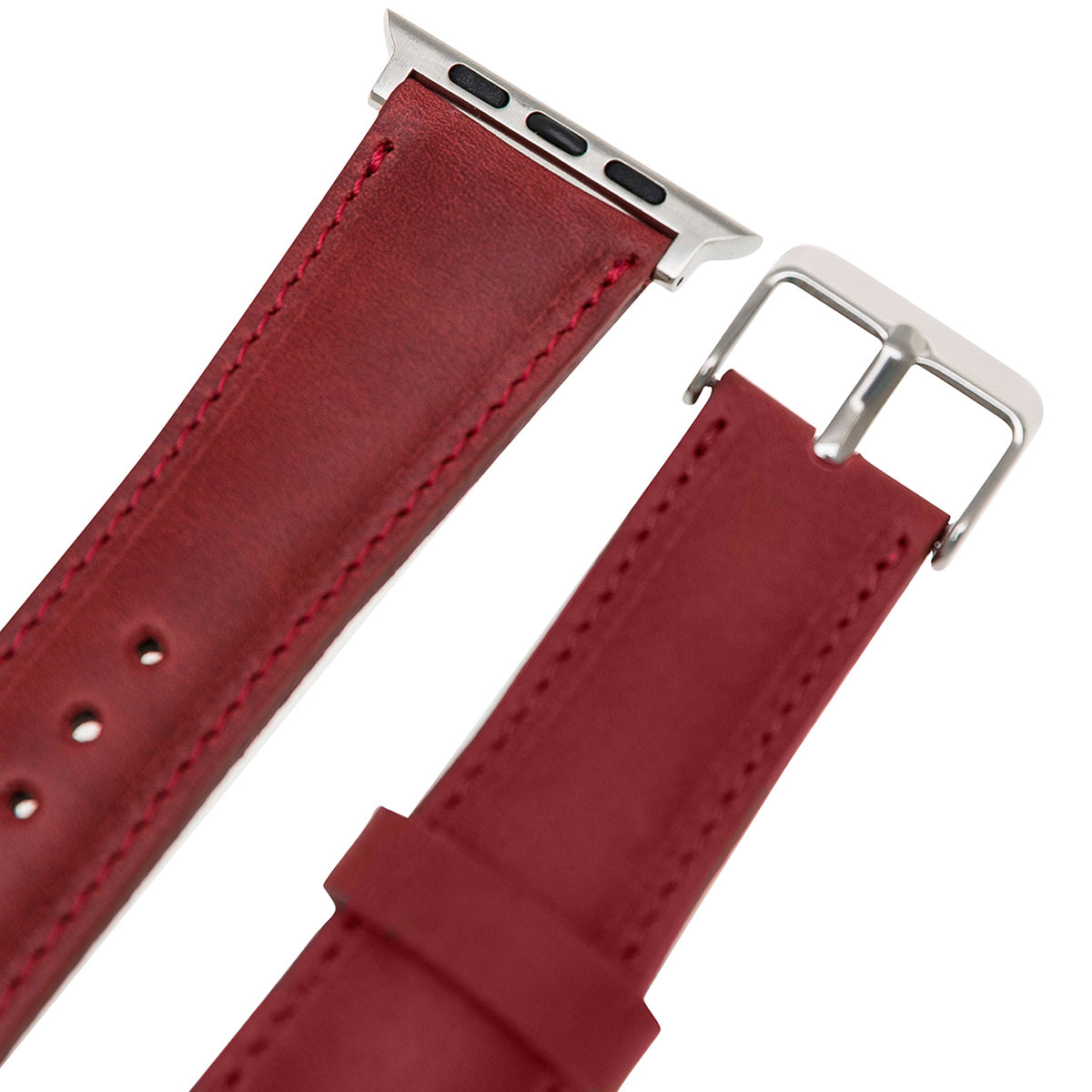 Elegantes Lederarmband Rot – für Apple Watch 42/44/45 mm