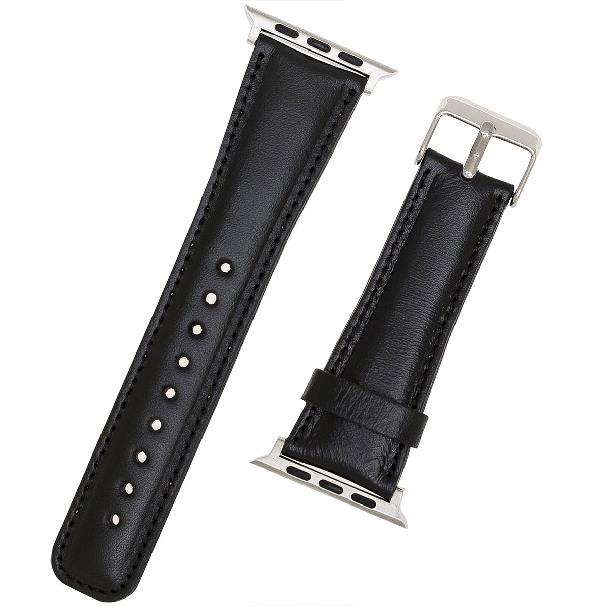 Lederarmband Schwarz Klassik – für Apple Watch 42/44/45 mm