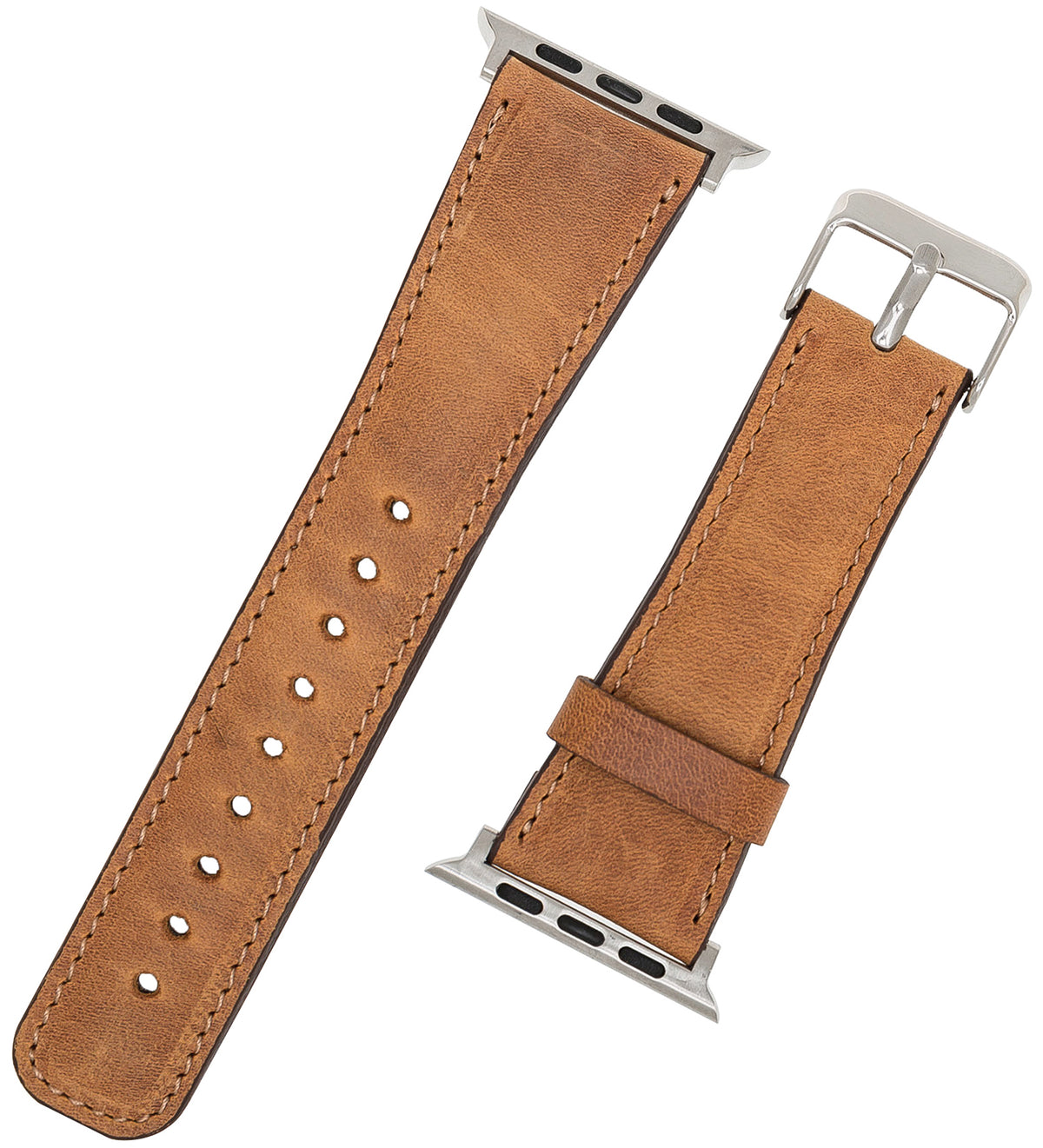 Lederarmband Cognac Natur – für Apple Watch 42/44/45 mm