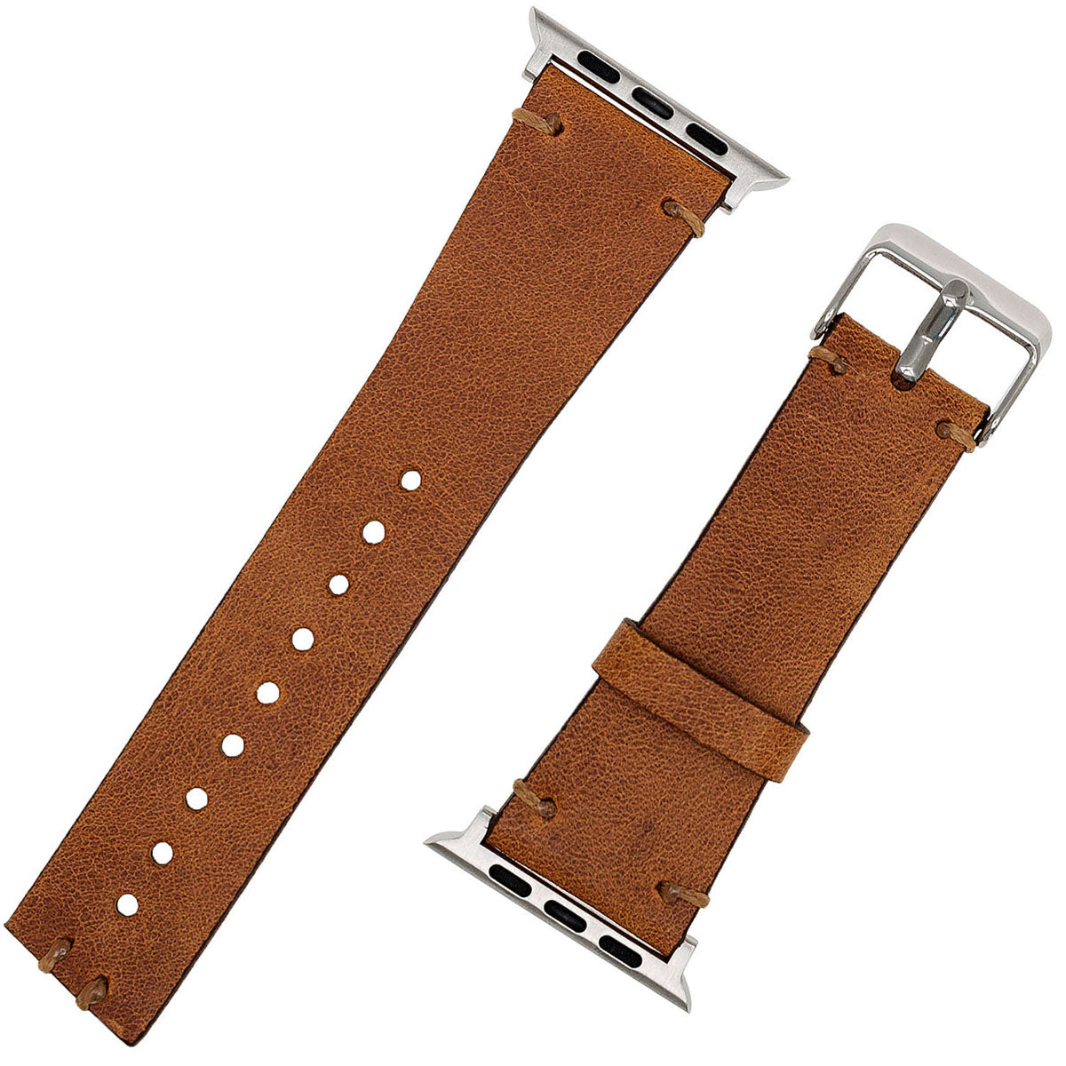 Naturleder Armband Cognac – für Apple Watch 42/44/45 mm