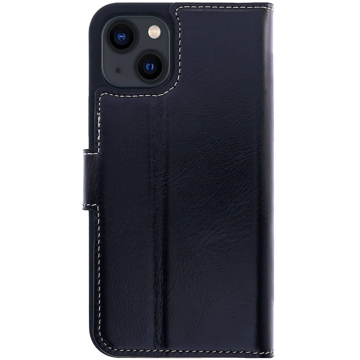 Book-Case Lederhülle für iPhone 13 Mini – Flip-Design mit Kartenfach | Schwarz