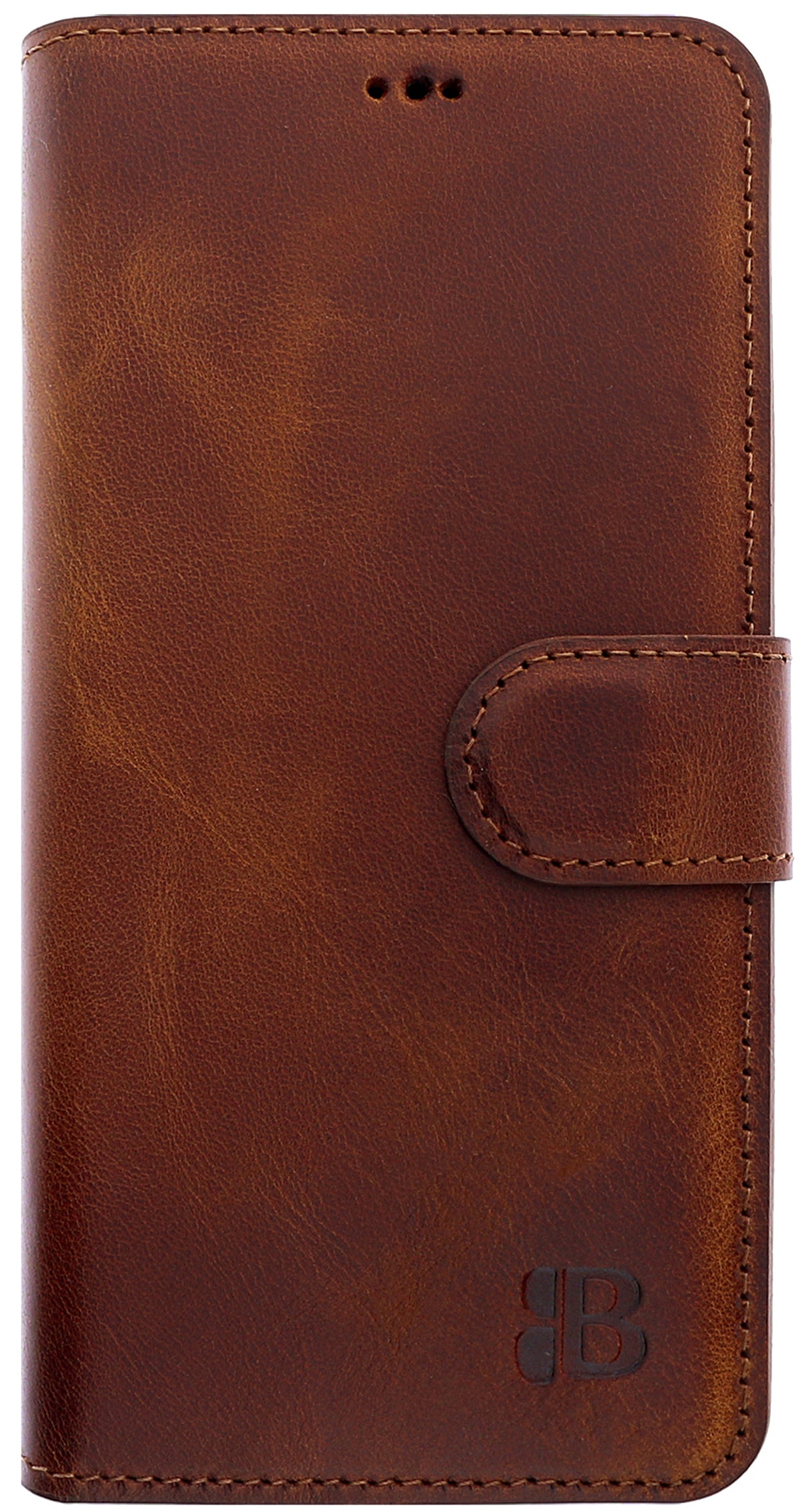 Book-Case Lederhülle für iPhone 13 Pro Max – Flip-Design mit Kartenfach | Braun