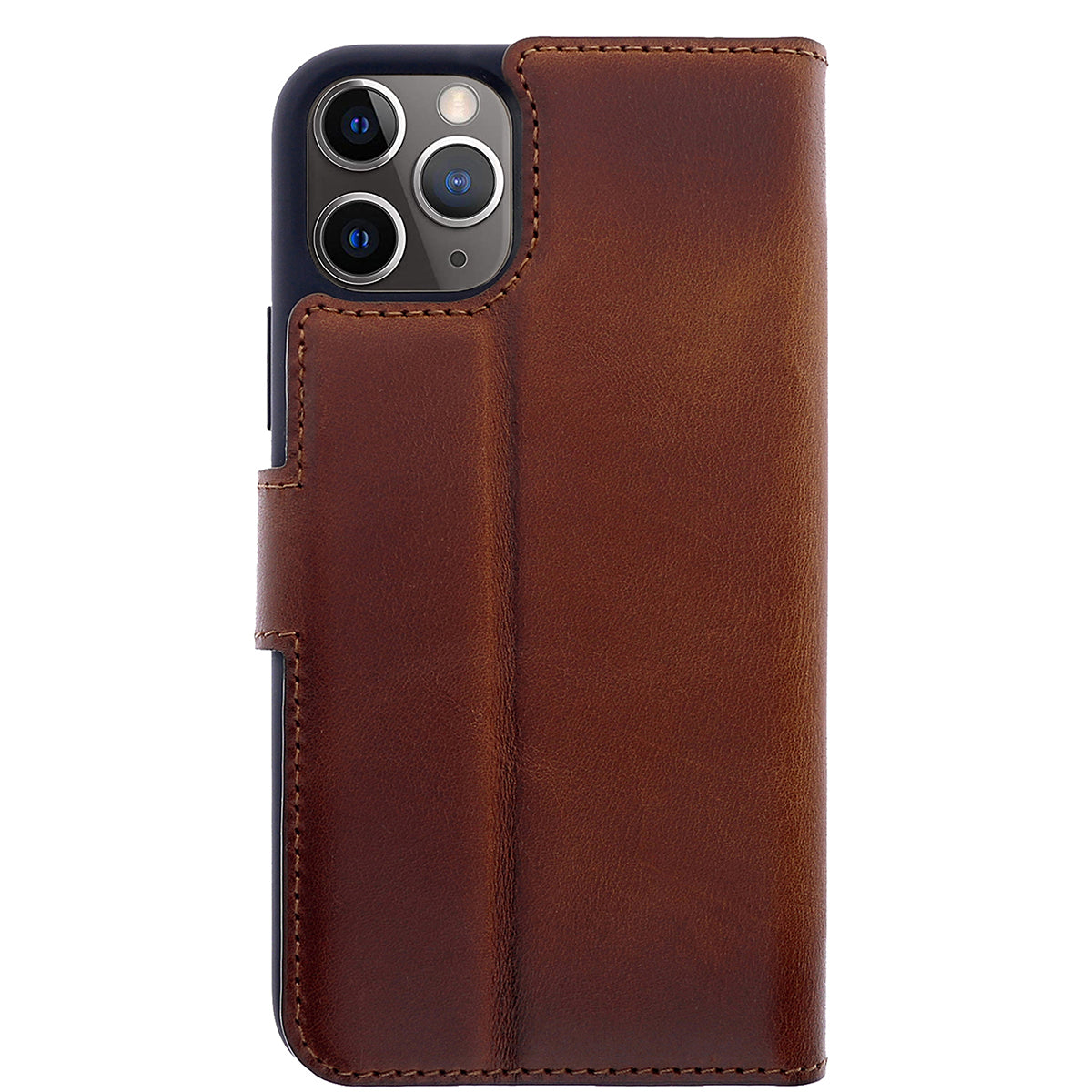 Book-Case Lederhülle für iPhone 13 Pro – Flip-Design mit Kartenfach | Braun