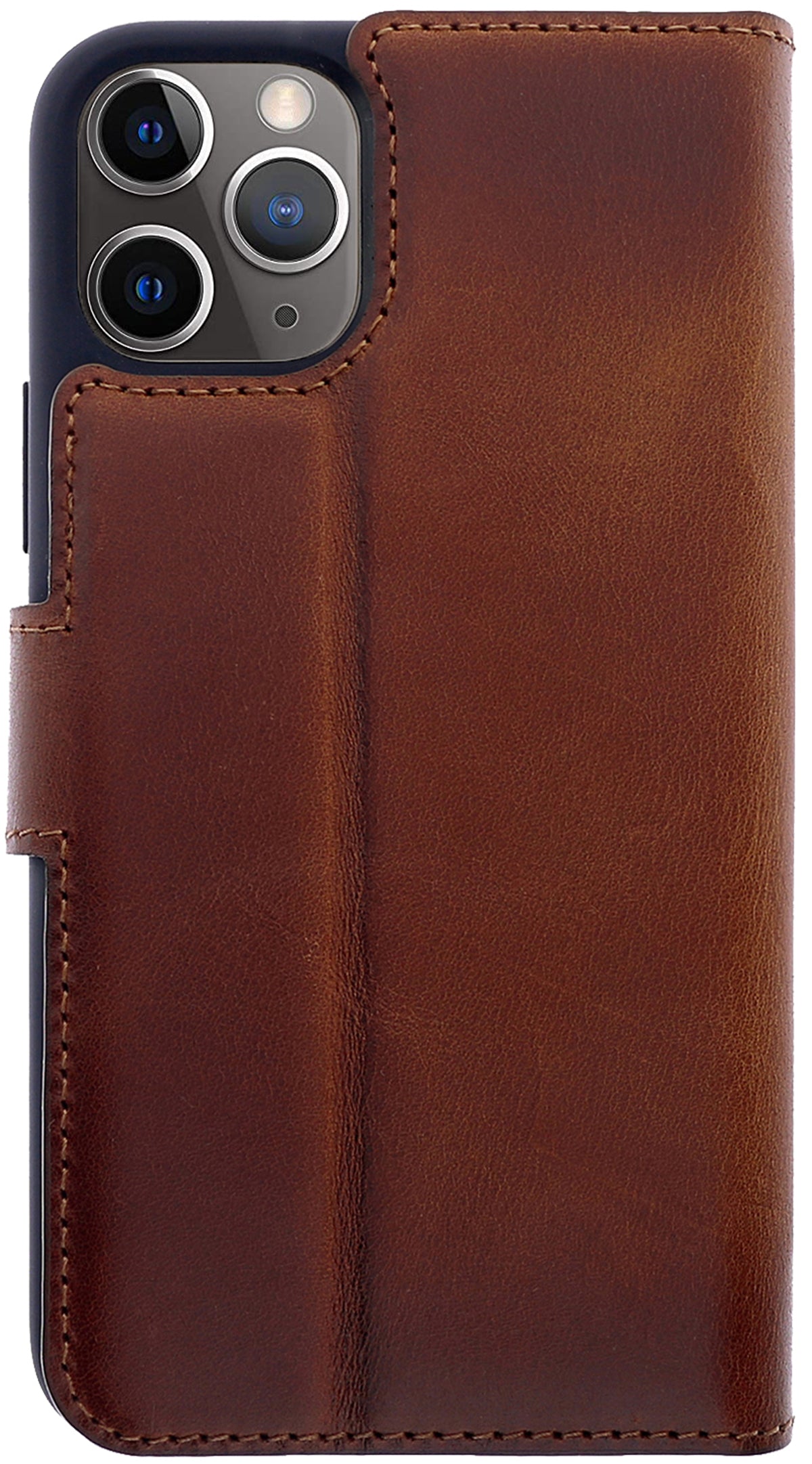 Book-Case Lederhülle für iPhone 14 Pro Max – Flip-Design mit Kartenfach | Braun