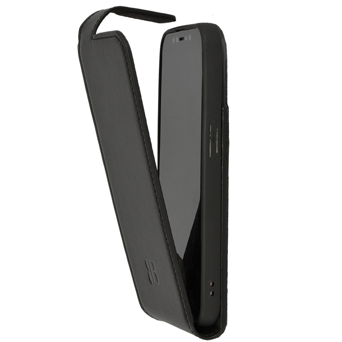 iPhone 15 Pro Leder Flip Case – Hülle mit Rundumschutz | Schwarz