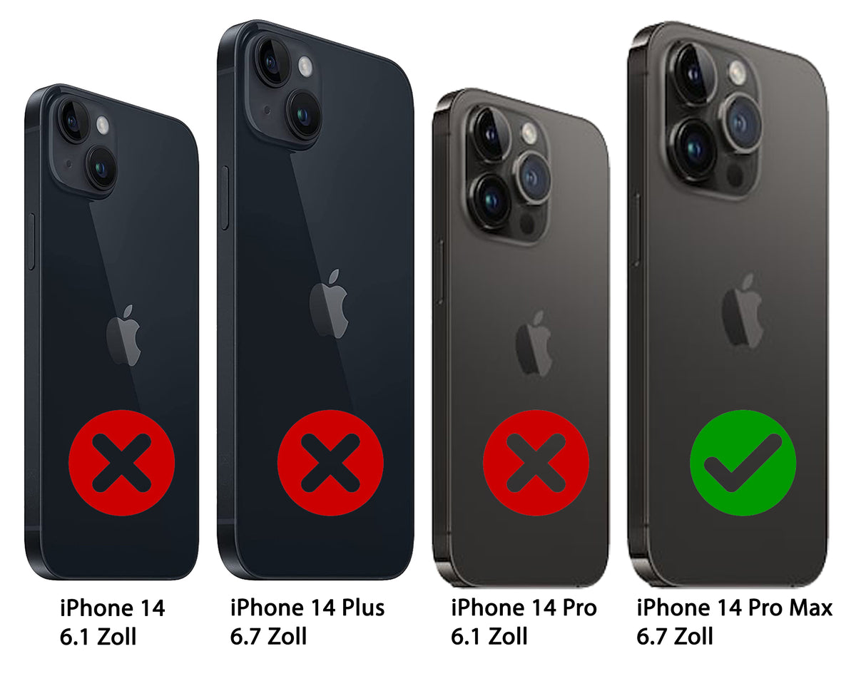 Book-Case Lederhülle für iPhone 14 Pro Max – Flip-Design mit Kartenfach | Schwarz
