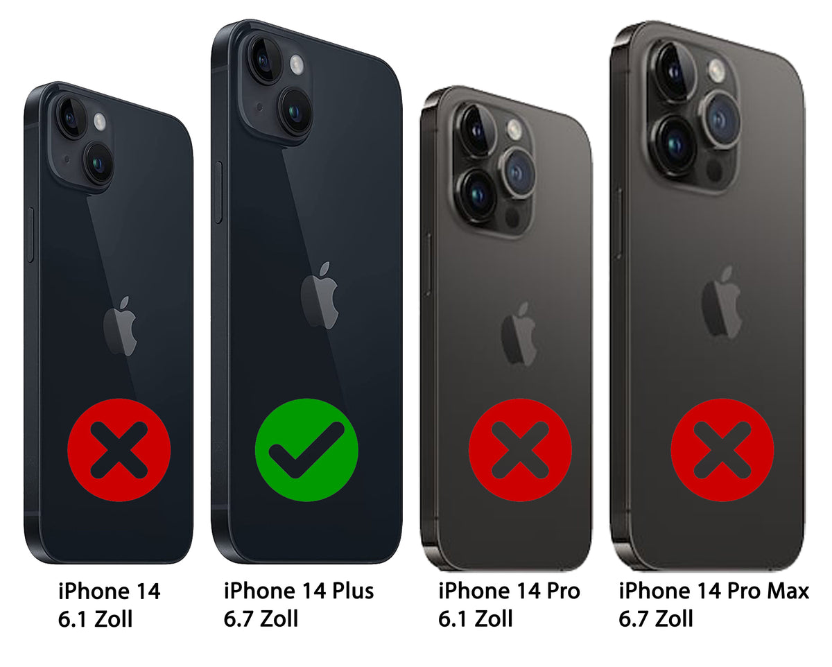 Book-Case Lederhülle für iPhone 14 Plus – Flip-Design mit Kartenfach | Schwarz