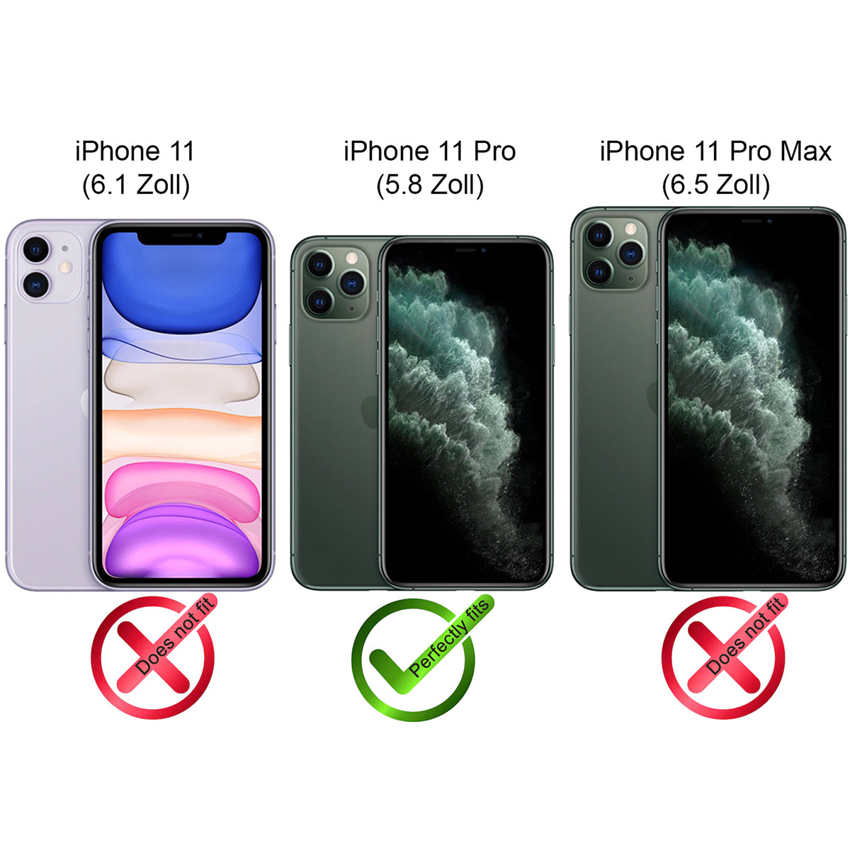 iPhone 11 Pro Premium Lederhülle – Book-Style, Vintage Look