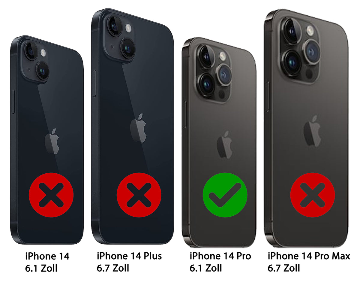 Book-Case Lederhülle für iPhone 14 Pro – Flip-Design mit Kartenfach | Schwarz