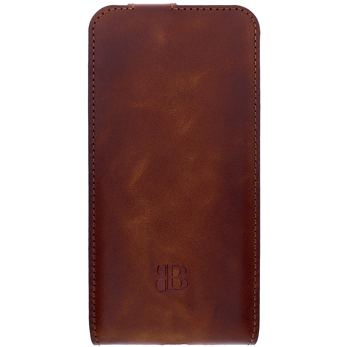 iPhone 14 Plus Leder Flip Case – Handgefertigte Hülle mit Rundumschutz | Braun