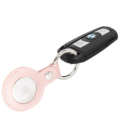 AirTag Schlüsselanhänger aus Leder – Karabiner, Used Look | Blush – Ansicht 2