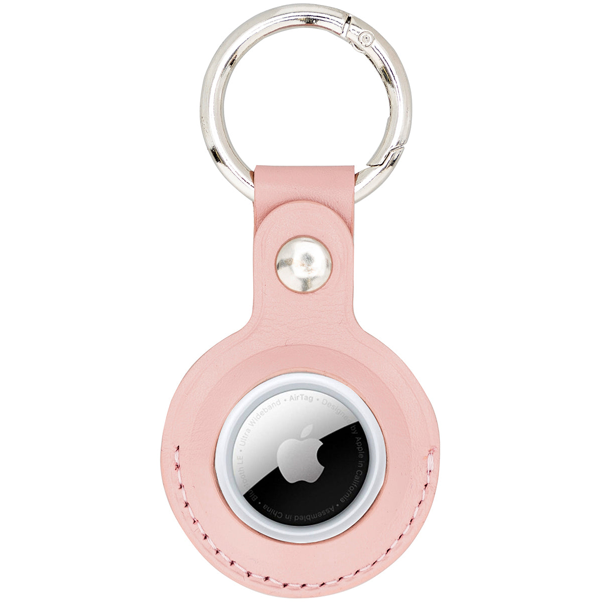 AirTag Schlüsselanhänger aus Leder – Karabiner, Used Look | Blush