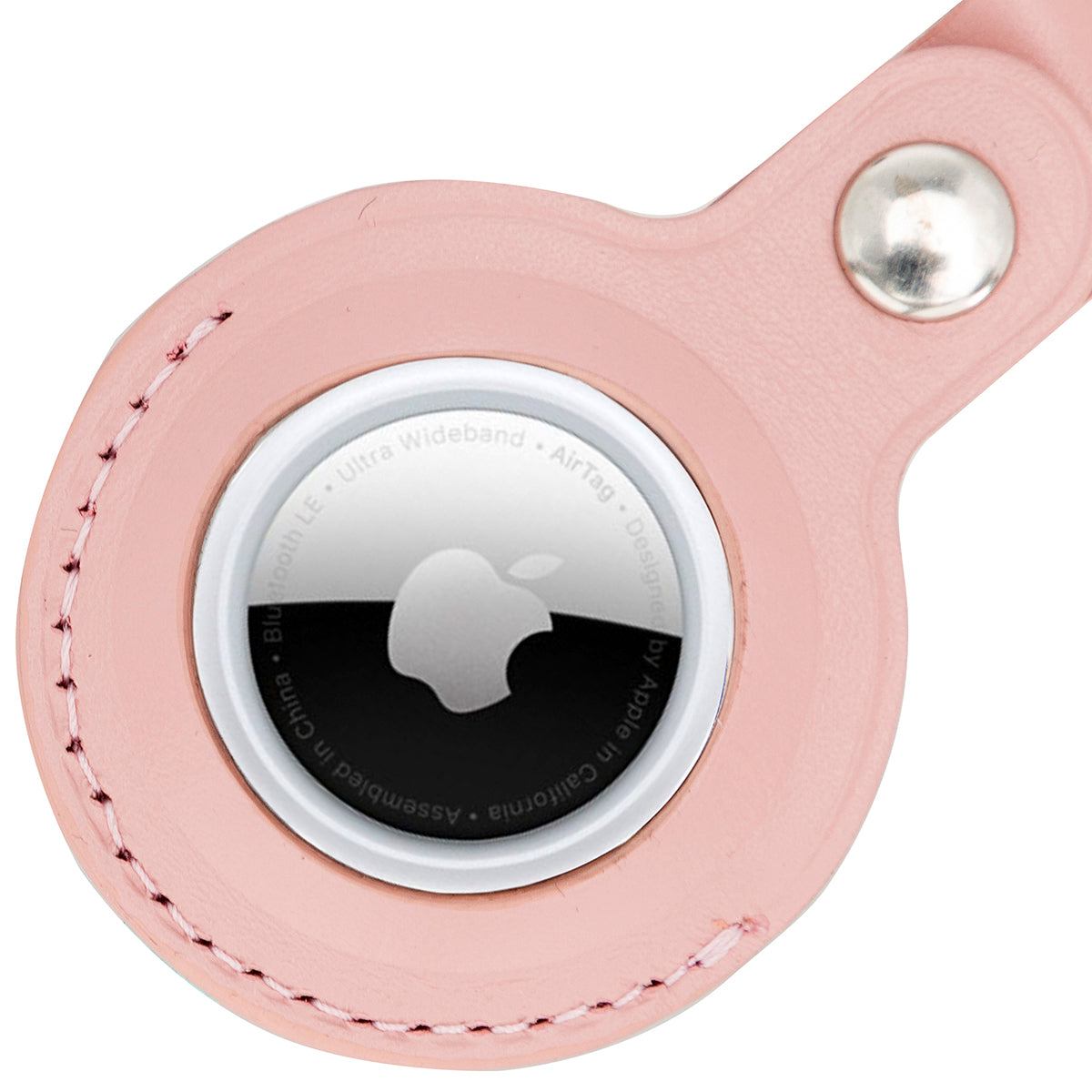 AirTag Schlüsselanhänger aus Leder – Karabiner, Used Look | Blush