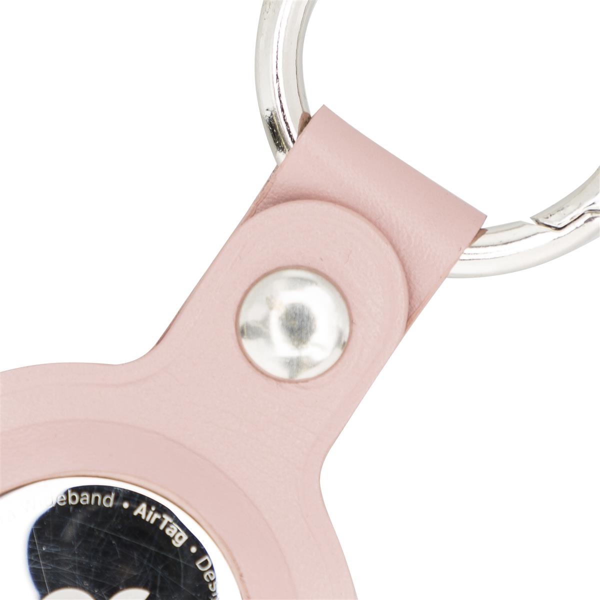 AirTag Schlüsselanhänger aus Leder – Karabiner, Used Look | Blush