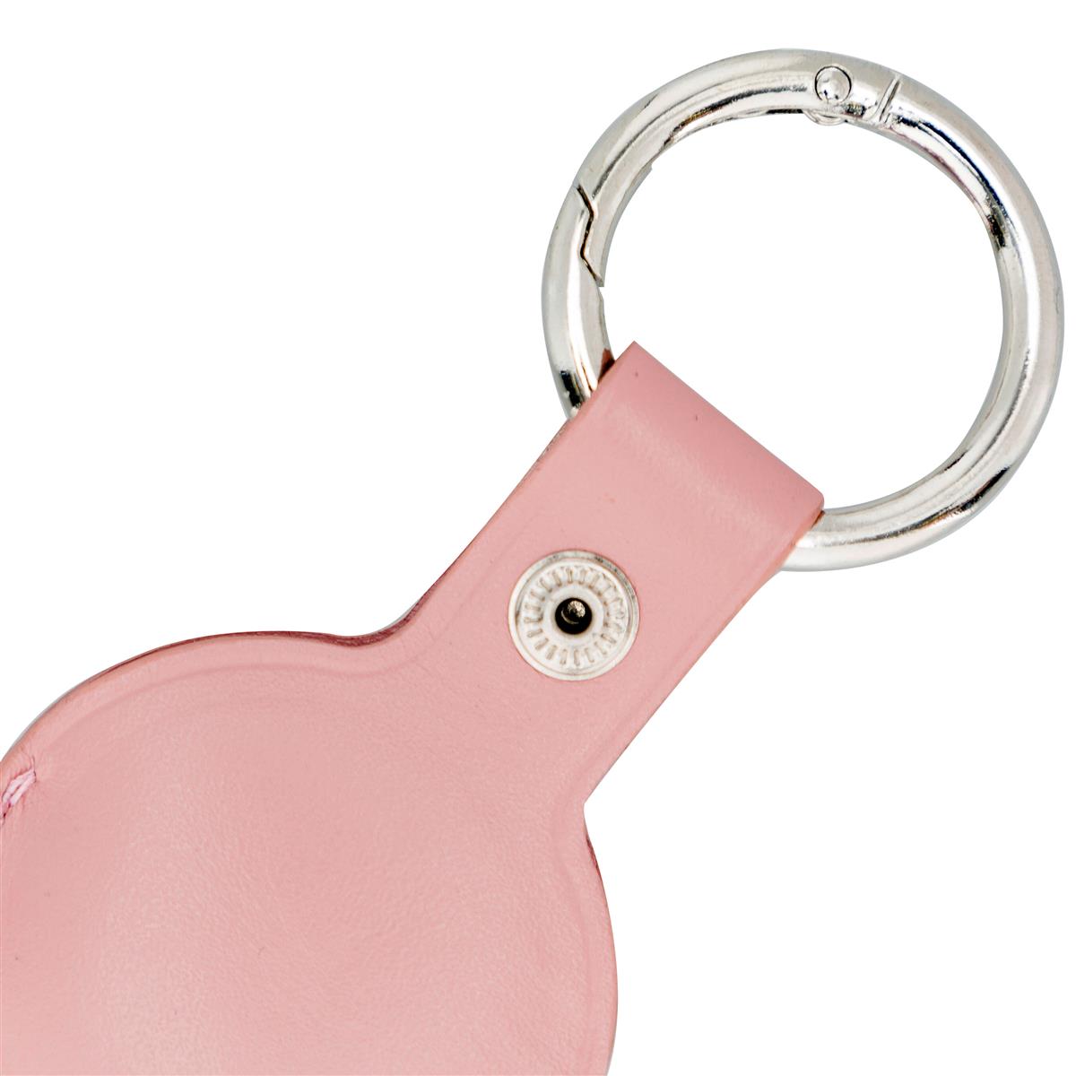 AirTag Schlüsselanhänger aus Leder – Karabiner, Used Look | Blush