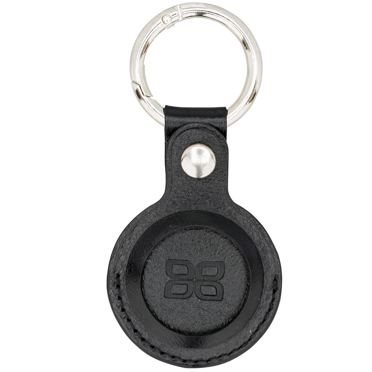 AirTag Schlüsselanhänger aus Leder – Karabiner, Used Look | Schwarz