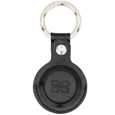 AirTag Schlüsselanhänger aus Leder – Karabiner, Used Look | Schwarz