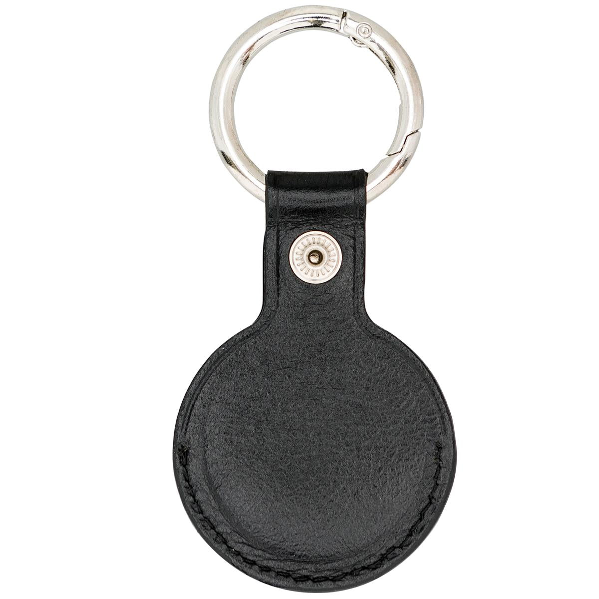 AirTag Schlüsselanhänger aus Leder – Karabiner, Used Look | Schwarz