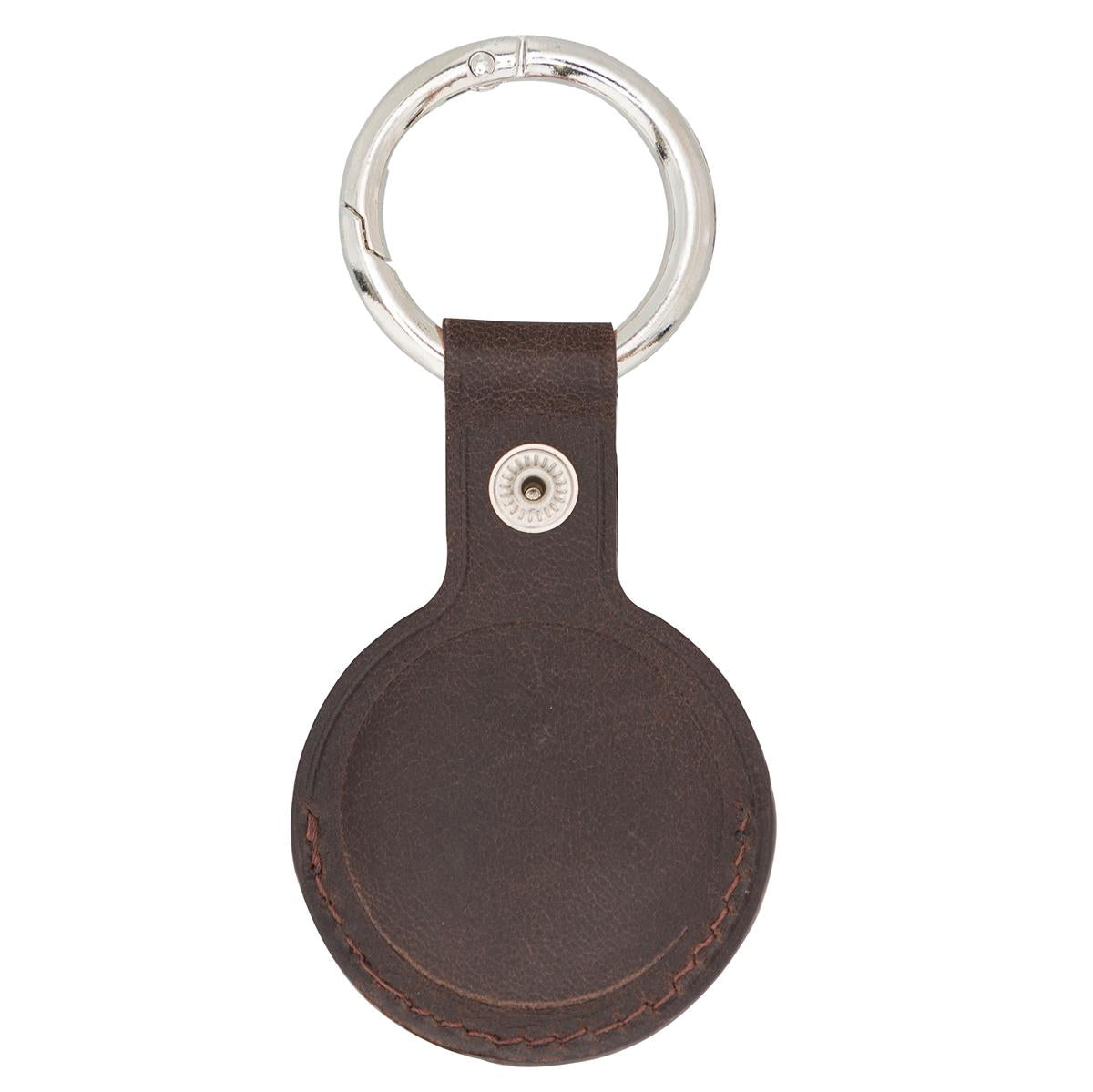 AirTag Schlüsselanhänger aus Leder – Karabiner, Used Look | Mocca