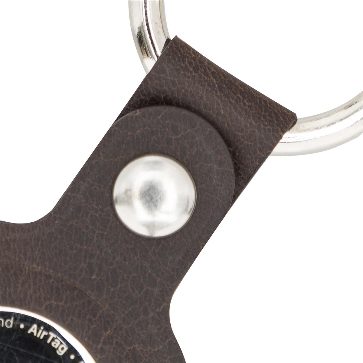 AirTag Schlüsselanhänger aus Leder – Karabiner, Used Look | Mocca
