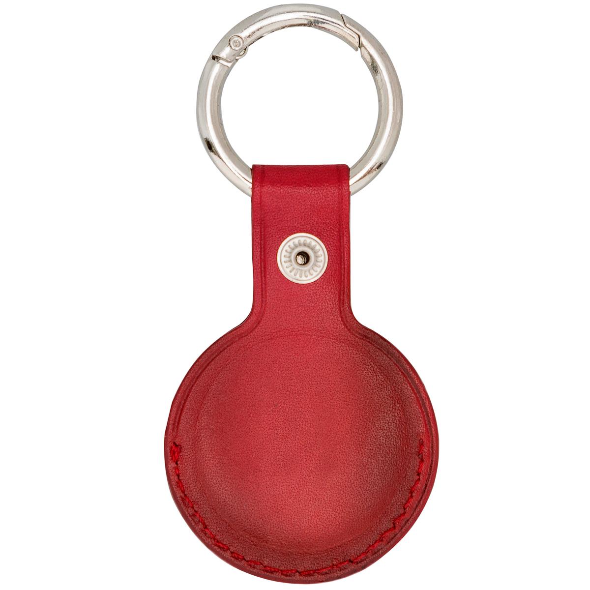 AirTag Schlüsselanhänger aus Leder – Karabiner, Used Look | Rot