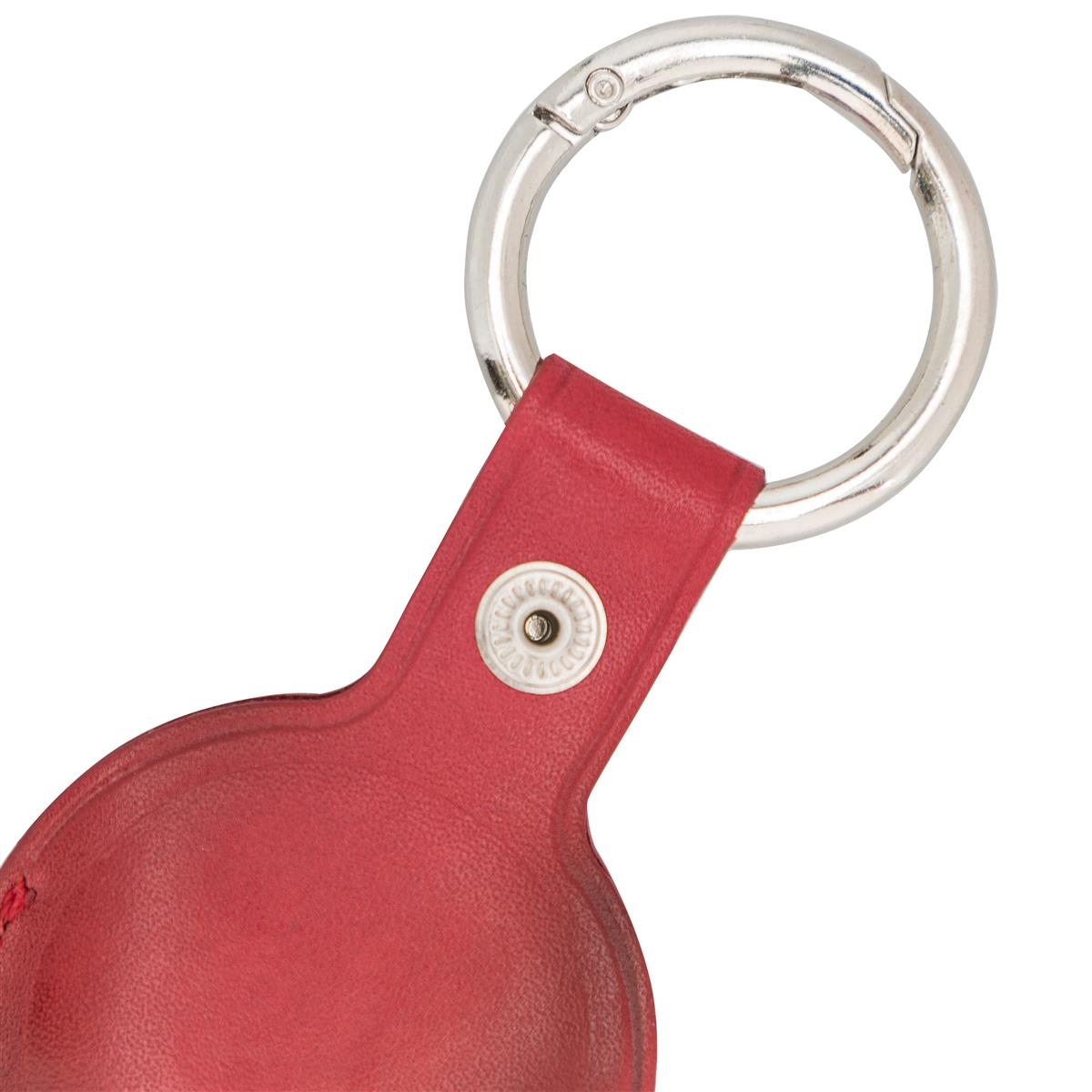 AirTag Schlüsselanhänger aus Leder – Karabiner, Used Look | Rot
