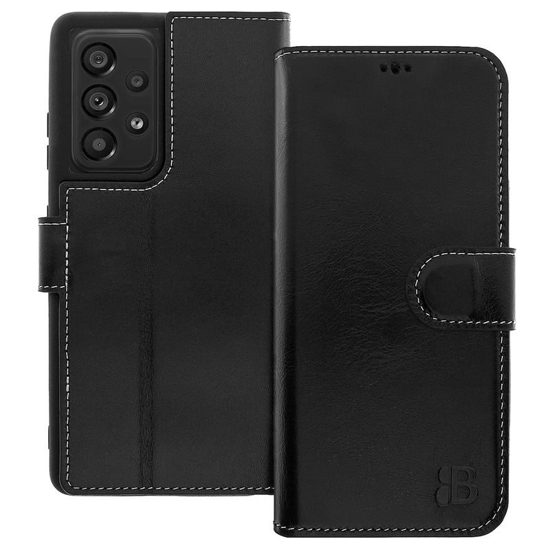 Samsung Galaxy A53 Leder Book-Case – Wallet Hülle | Schwarz