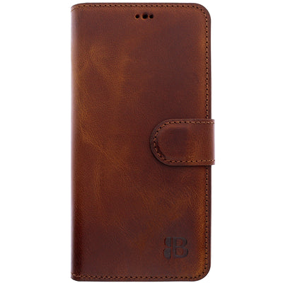 Book-Case Lederhülle für iPhone 12 Pro Max – Flip-Design mit Kartenfach | Braun