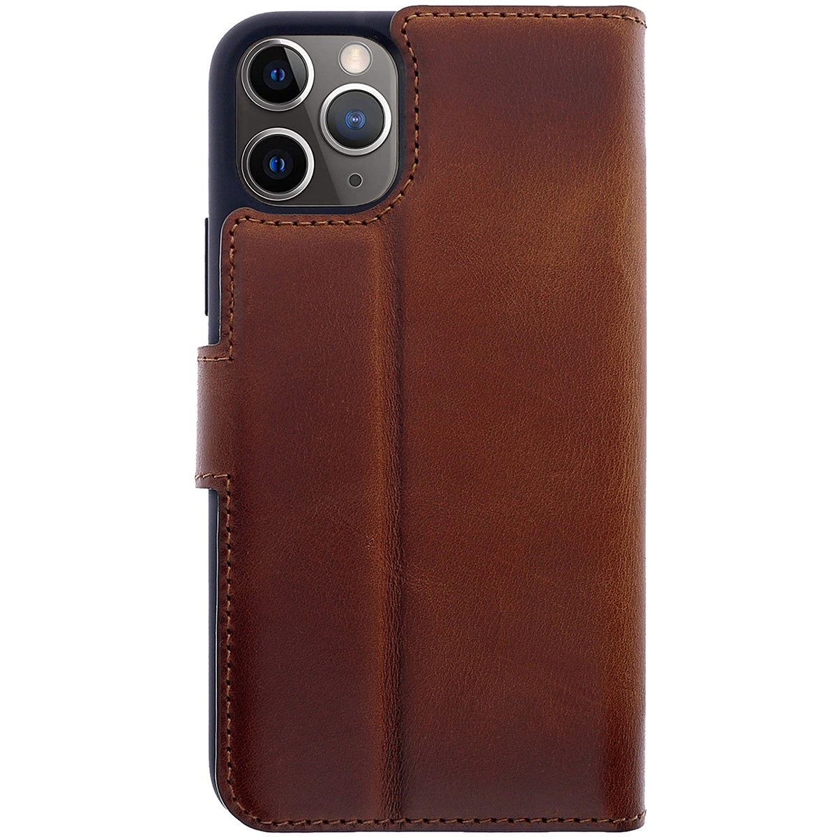 Book-Case Lederhülle für iPhone 12 Pro Max – Flip-Design mit Kartenfach | Braun