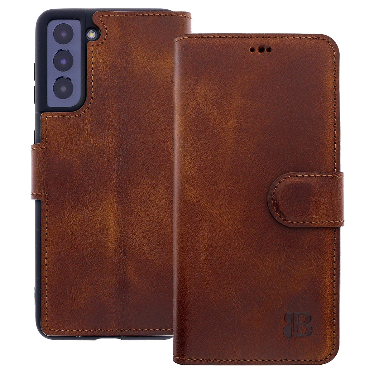 Samsung Galaxy S21 Leder Book-Case – Wallet Hülle | Braun