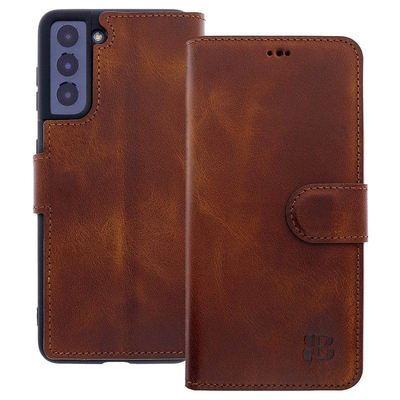 Samsung Galaxy S21 Leder Book-Case – Wallet Hülle | Braun