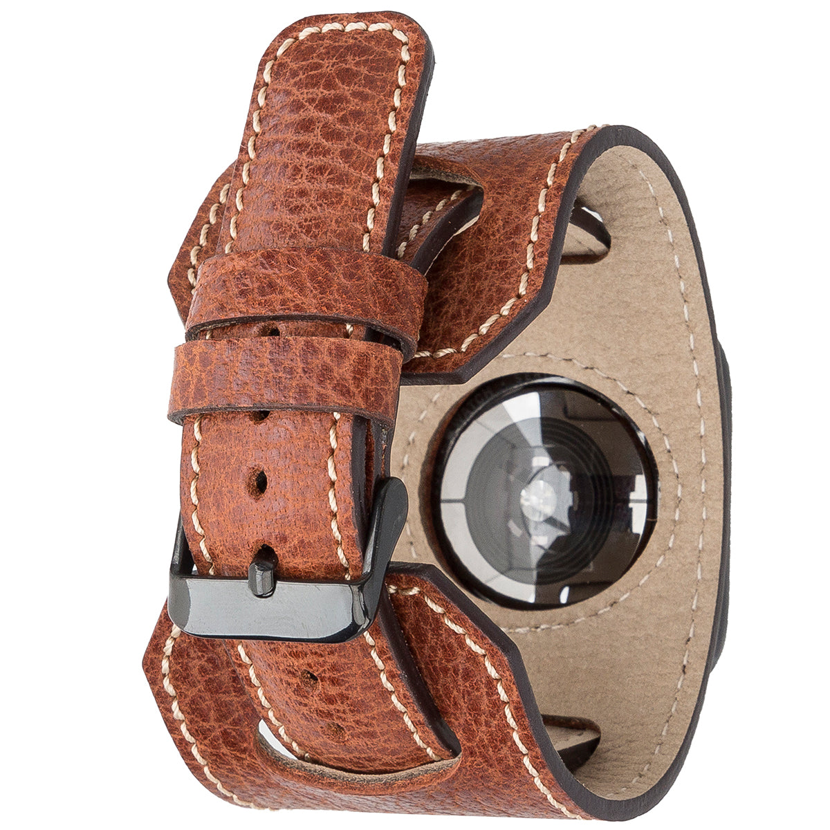 Apple Watch Cuff Armband aus Leder – Vintage Manschetten-Design | Braun