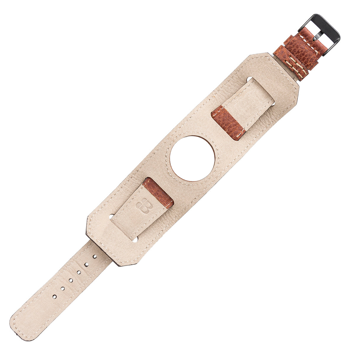 Apple Watch Cuff Armband aus Leder – Vintage Manschetten-Design | Braun