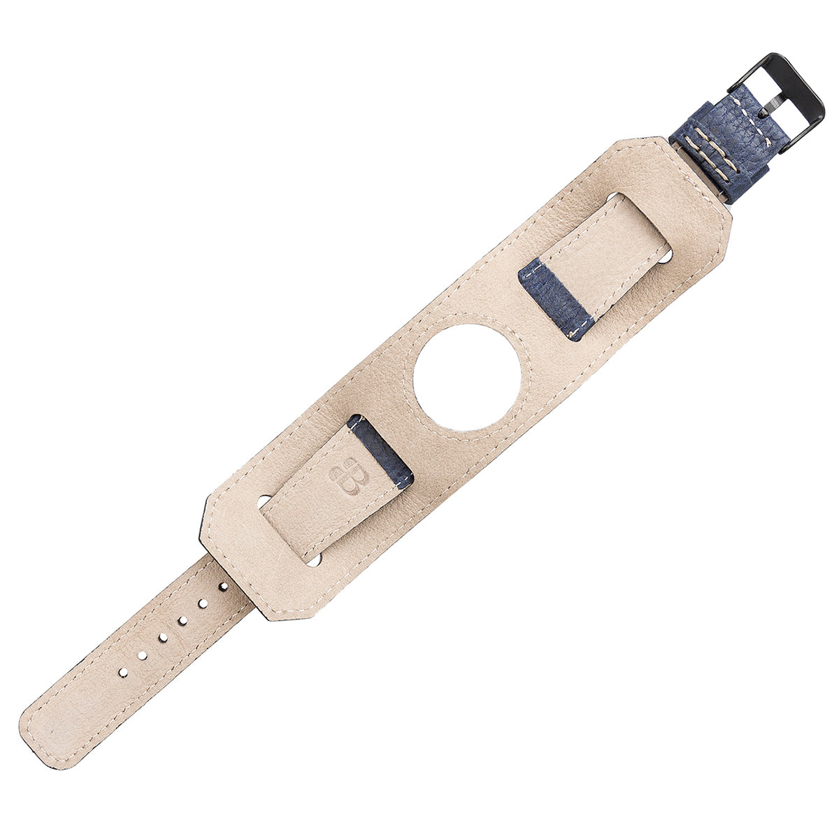 Lederarmband für Apple Watch – Handmade, Vintage-Look, Rindsleder | Blau - Innenansicht