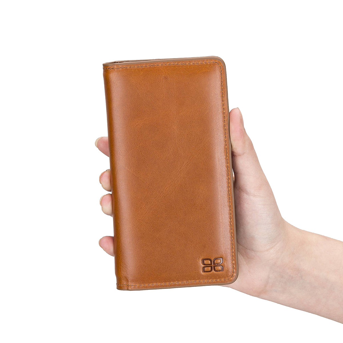 Leder Kartenetui mit Handyfach & Geldscheinfach – Organizer | Sattelbraun