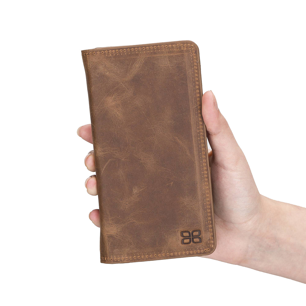 Leder Kartenetui mit Handyfach & Geldscheinfach – Organizer | Kaffeebraun
